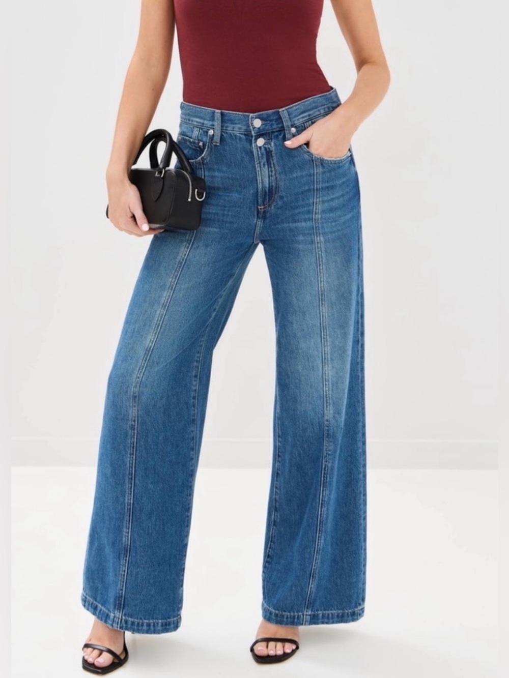 Pistola Denim Jadyn Palazzo Wide Trouser Jeans in Celebration Blue size 32